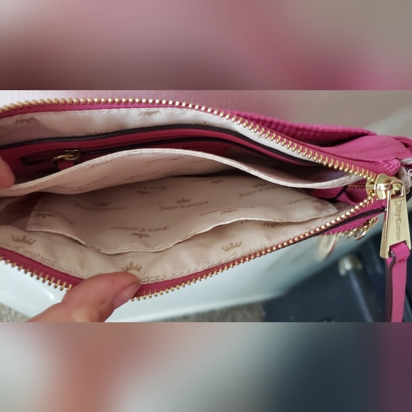 Juicy Couture Crown Quilted Flamingo Pink Clutch Shoulder Crossbody Bag - NWOT - Picture 6 of 11